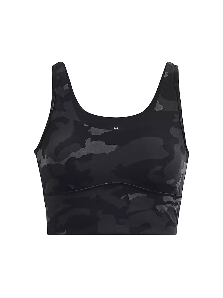 UNDER ARMOUR | Damen Fitnesstank  UA Meridian Fitted Printed Crop | schwarz