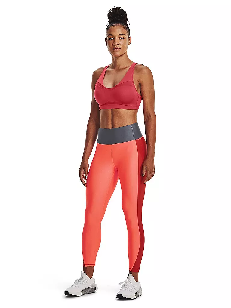 UNDER ARMOUR | Damen Fitnesstight HeatGear® No-Slip Waistband Blocked Ankle | rot