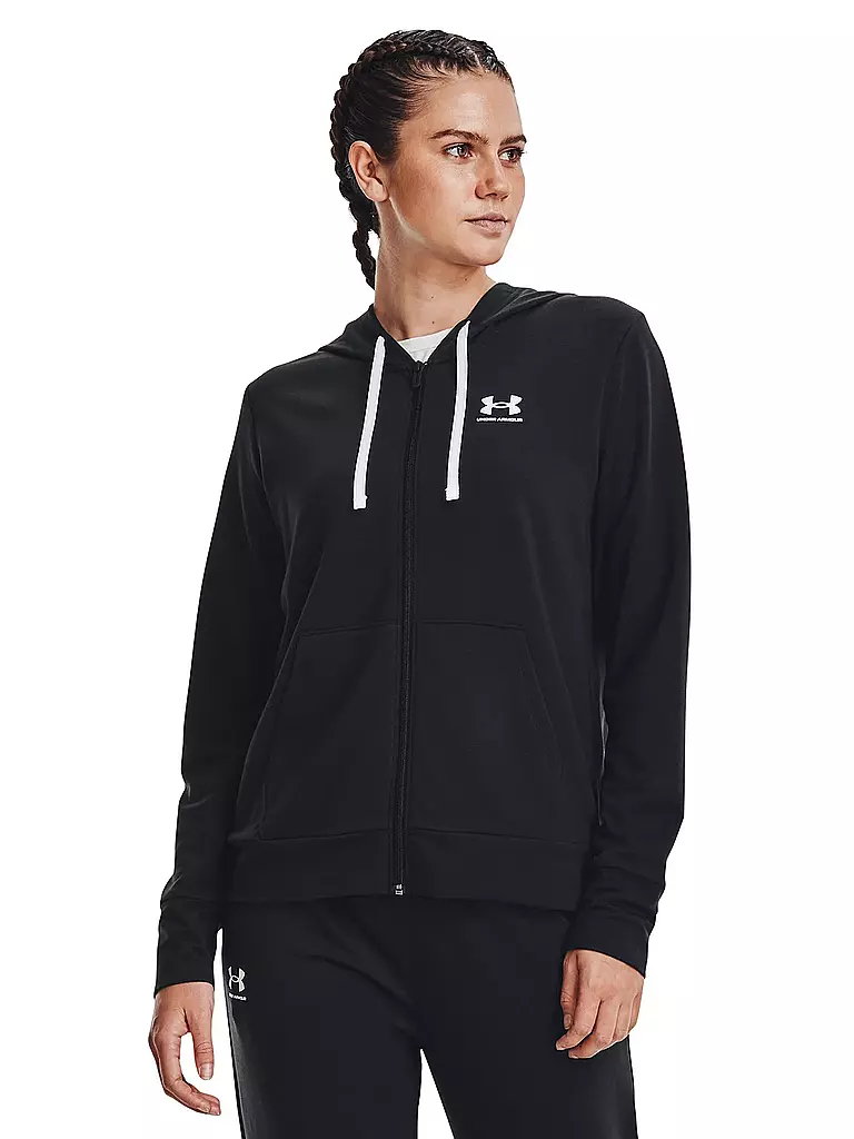 UNDER ARMOUR | Damen Kapuzenjacke UA Rival Frottee | schwarz