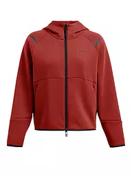UNDER ARMOUR | Damen Kapuzenjacke UA Unstoppable Fleece mit durchgehendem Zip | dunkelrot