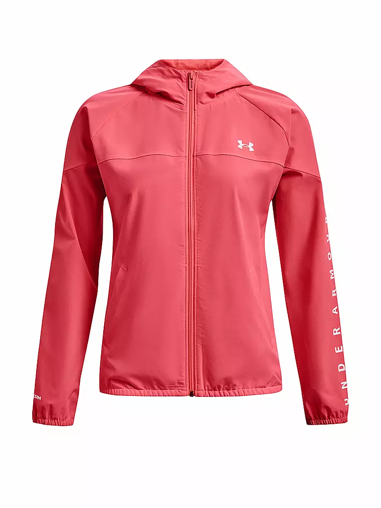 UNDER ARMOUR | Damen Kapuzenweste UA Webstoff mit Logo und durchgehendem Reißverschluss | rot