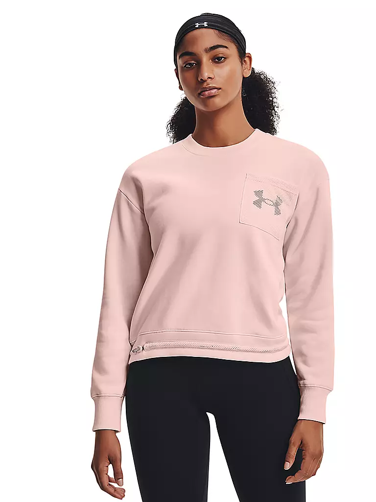 UNDER ARMOUR | Damen Sweater Rival Fleece Crew | rosa