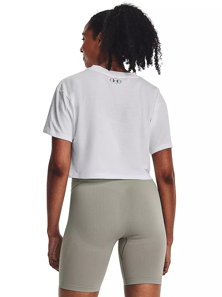 UNDER ARMOUR | Damen T-Shirt UA Collegiate Crop | weiss