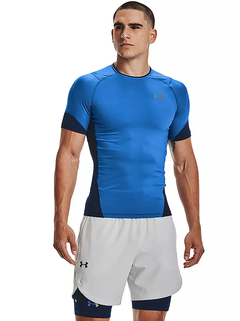 UNDER ARMOUR | Herren Fitnessshirt  UA RUSH™ HeatGear® 2.0 Kompression | blau