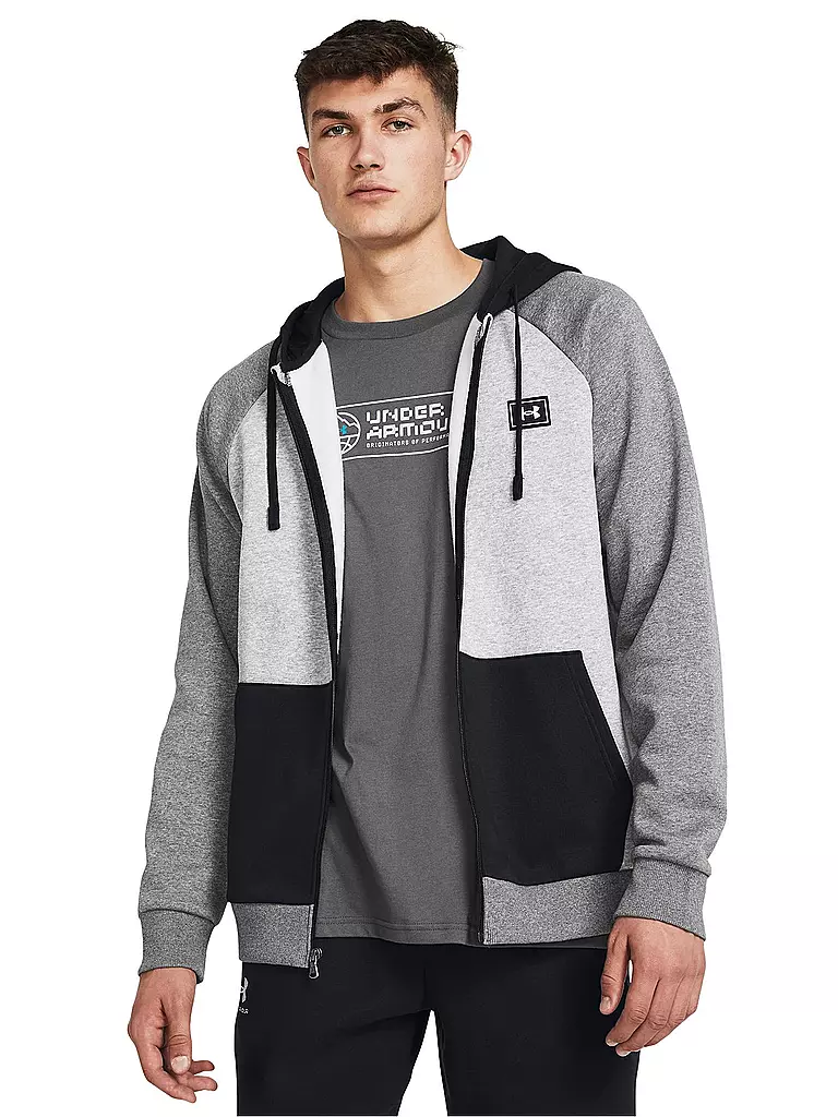 UNDER ARMOUR | Herren Jacke UA Rival Fleece Colorblock  | grau