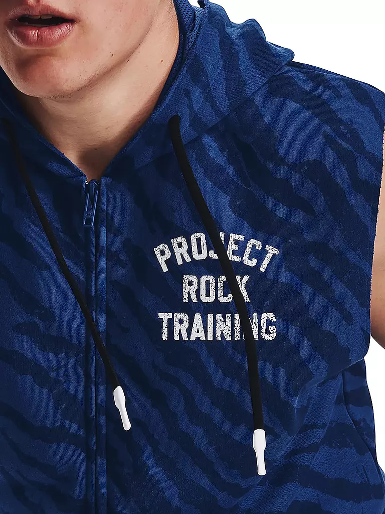 UNDER ARMOUR | Herren Weste Project Rock Rival Print ärmellos | blau