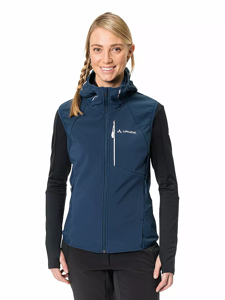 VAUDE | Damen Softshellgilet Larice  | dunkelblau