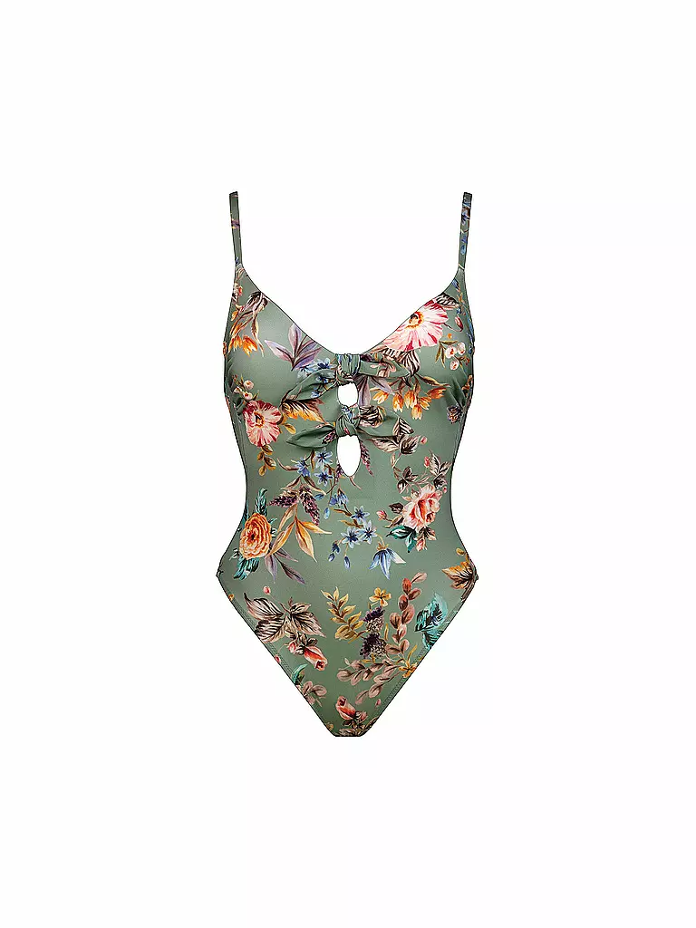 WATERCULT | Damen Badeanzug Boho Blossom Double Bow | grün