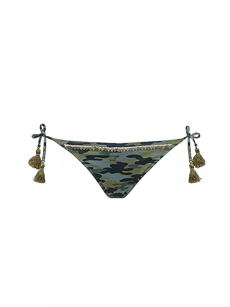 WATERCULT | Damen Bikinihose Camo Luxe Low Tie-Side | grün