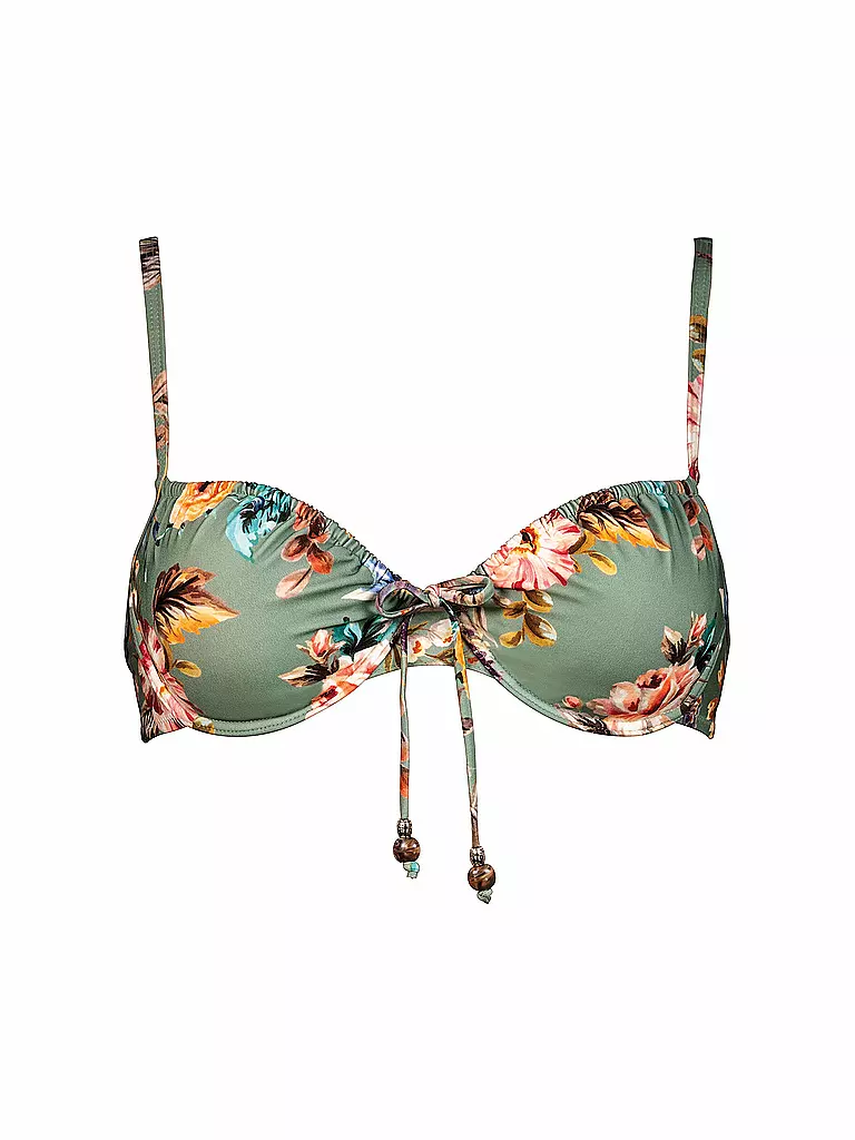 WATERCULT | Damen Bikinioberteil Boho Blossom Wire | grün